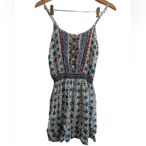 Aeropostale Blue and White Patterned Mini Dress. XS